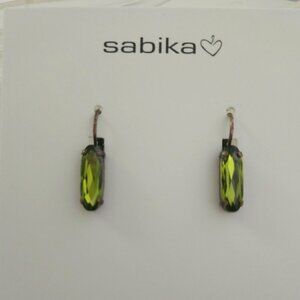 Sabika Oval Drop Earrings - Olive